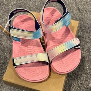 Native Kids Pink and Multicolor Sandals- Charley Sugarlite Print- Kids C9